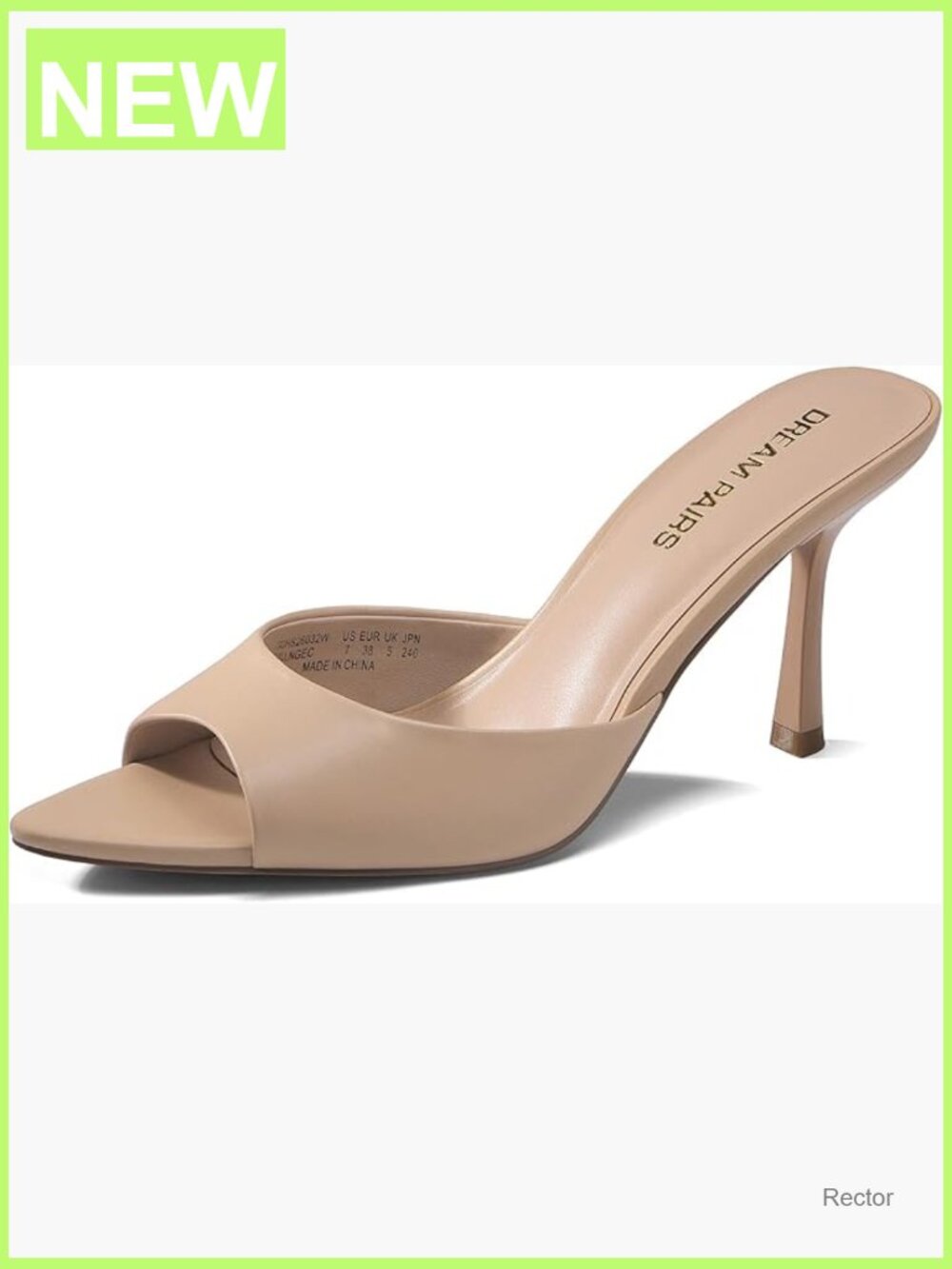 Pointed Peep Toe Kitten Heel Mule Sandals - Slip On Dressy Shoes for Work Travel